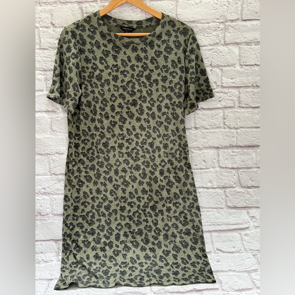 Lucky brand Leopard Print T-Shirt Dress excellent
